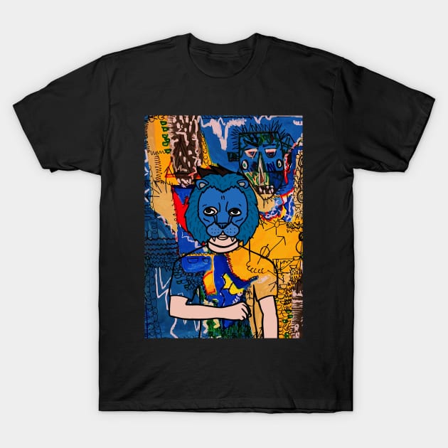 Exclusive Male NFT Character with AnimalEye Color and Street Art Background T-Shirt by Hashed Art